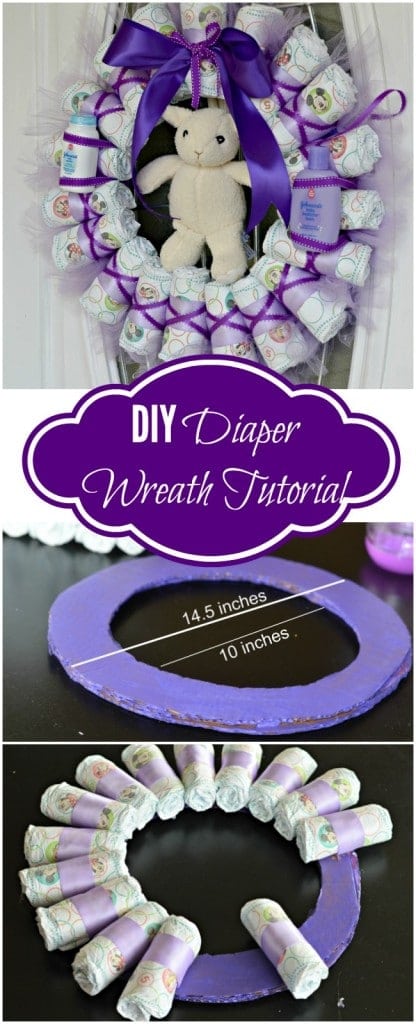 Tired of Diaper Cakes at Baby Showers? Check out this Diaper Wreath Tutorial! This article will show you step by step how to make it. 