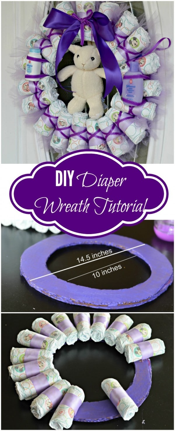 DIY Diaper Wreath Tutorial - My Latina Table