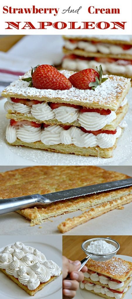 Strawberry and Cream Napoleon Recipe - This recipe is so easy to make, yet looks so elegant. It is perfect for special occasions or any other time. 