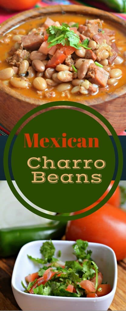 Mexican Charro Beans Recipe - these are delicious and a great side dish for Mexican foods and to serve at #CincoDeMayo and other fiestas. 