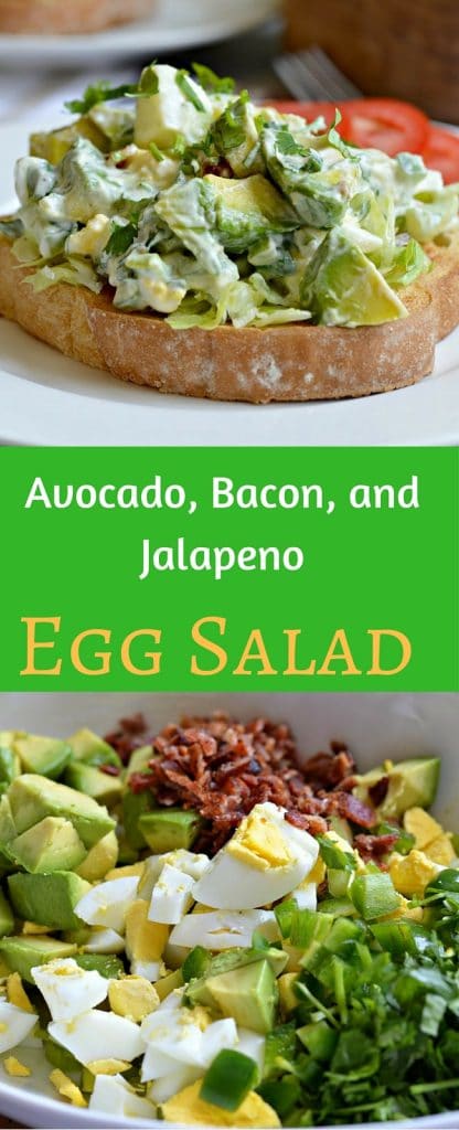 This avocado, bacon, and jalapeno egg salad is a perfect side dish for any meal. The flavors are amazing and you will love this on a sandwich or just by itself. 
