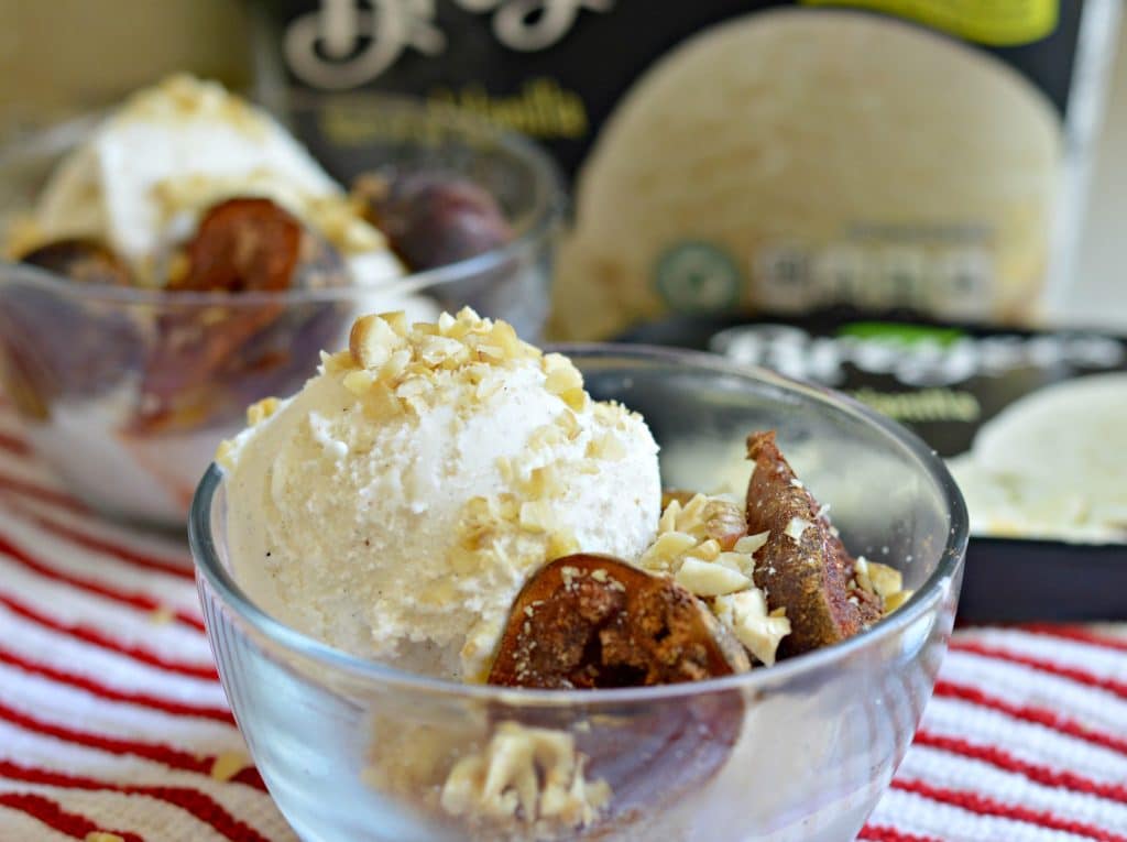 Spice Roasted Figs with Hazelnuts and Vanilla Ice Cream Recipe