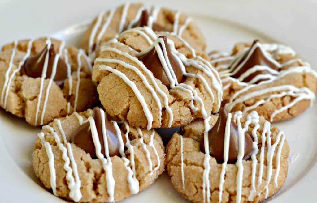 White Chocolate Striped Peanut Butter Blossoms 2