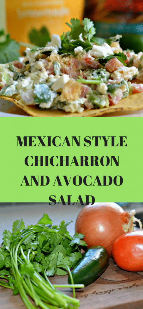 This Mexican Style Chicharron and Avocado salad is fresh and delicious and very easy to make. Check it out now. 