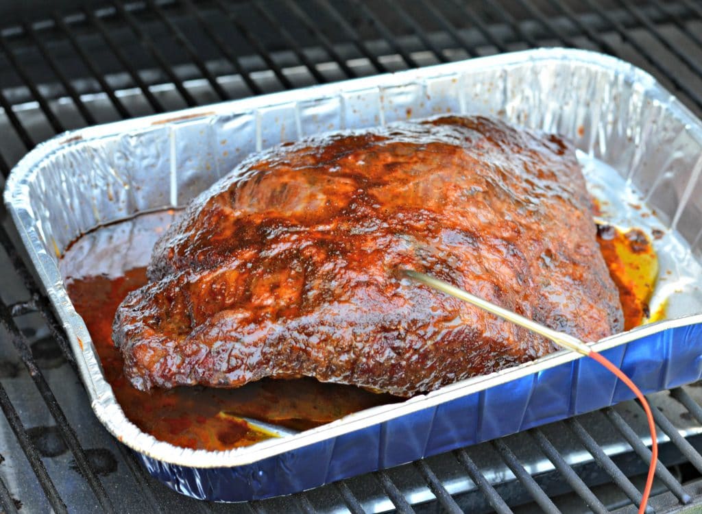 smoking brisket on traeger pellet smoker