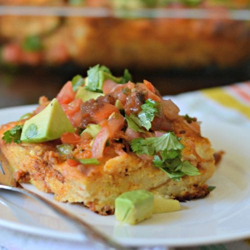 Delicious Queso Fundido Strata Recipe with Chorizo - My Latina Table